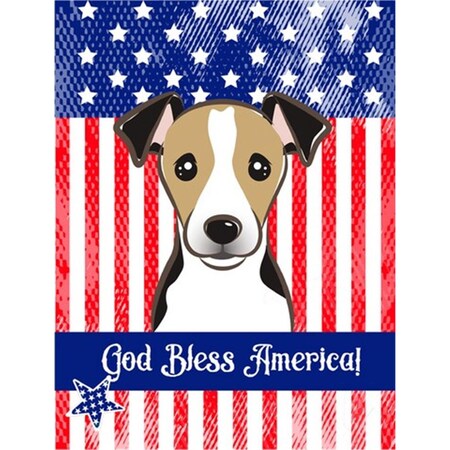 Carolines Treasures God Bless American Flag with Jack Russell Terrier Canvas House Flag BB2191CHF